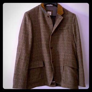 Brown tweed bicycling blazer